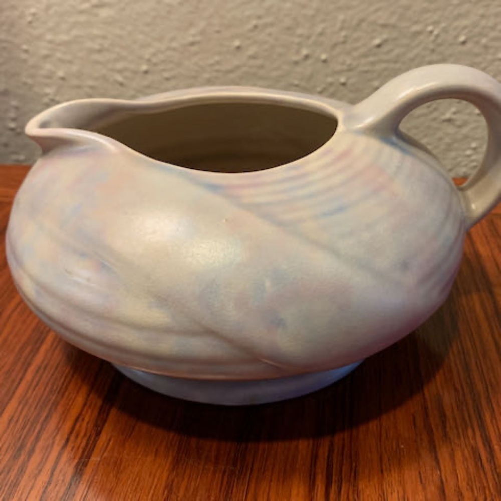 Antique Flaxman Ware Wadeheath Pottery Pitcher Gravy Bowl #124 Handmade